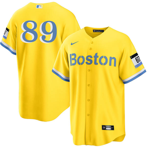 Mens Boston Red Sox #89 Tanner Houck Yellow City Connect Limted Player Jersey