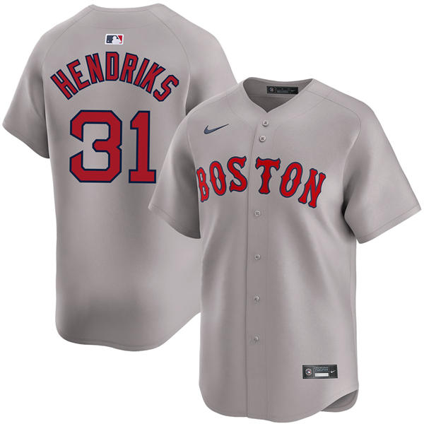 Mens Boston Red Sox #31 Liam Hendriks Nike Road Gray Limted Jersey