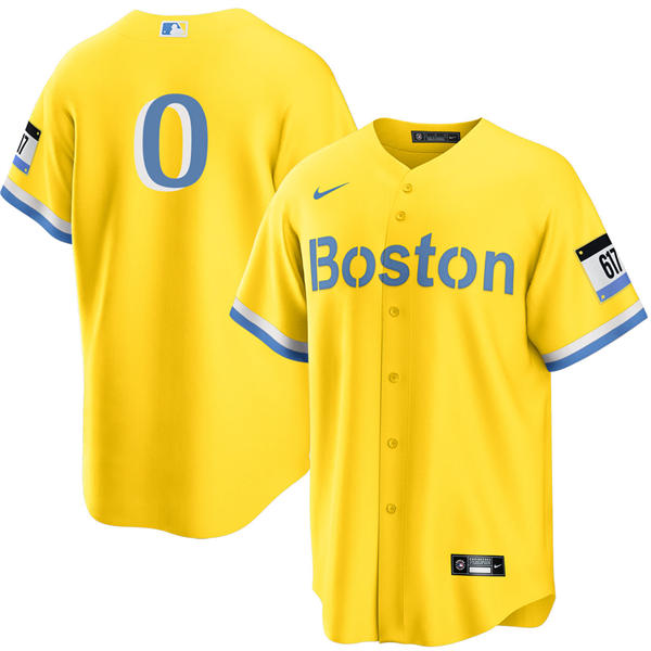 Mens Boston Red Sox #0 Walker Buehler Yellow City Connect Limted Player Jersey