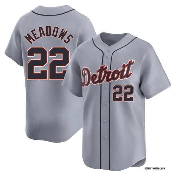Men's Detroit Tigers #22 Parker Meadows Nike Gray Road Limited Player Jersey