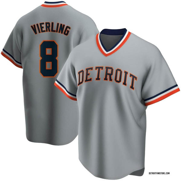 Men's Detroit Tigers #8 Matt Vierling Nike Gray Pullover Cooperstown Collection Jersey