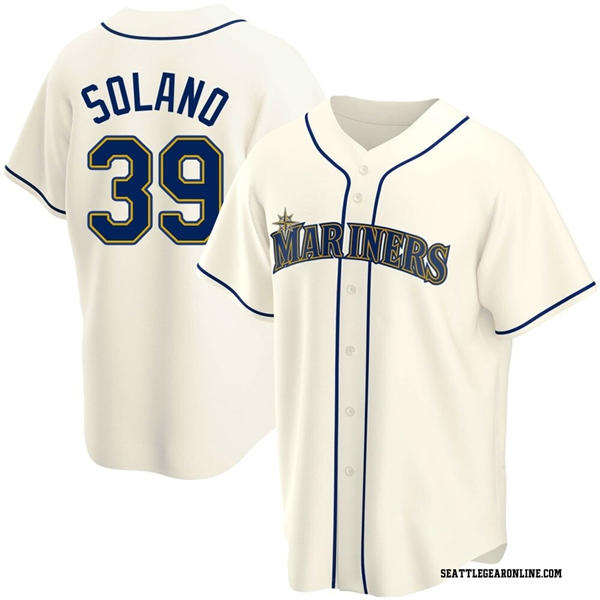 Men's Seattle Mariners #39 Donovan Solano  Nike Cream Alternate Limited Player Jersey