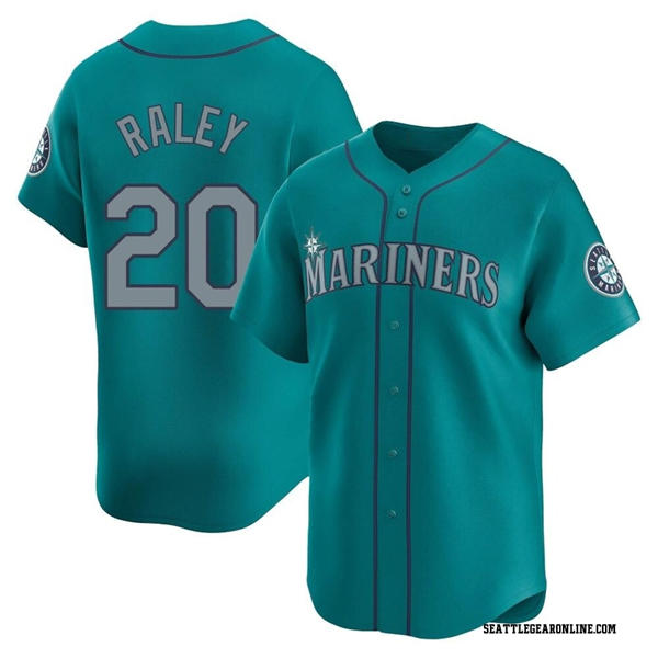 Men's Seattle Mariners #20 Luke Raley Nike Aqua Alternate Limited Player Jersey