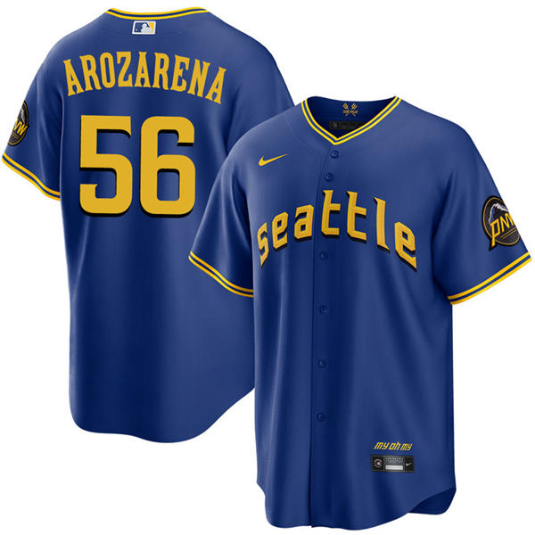 Men's Seattle Mariners #56 Randy Arozarena Nike Royal City Connect Limited Jersey