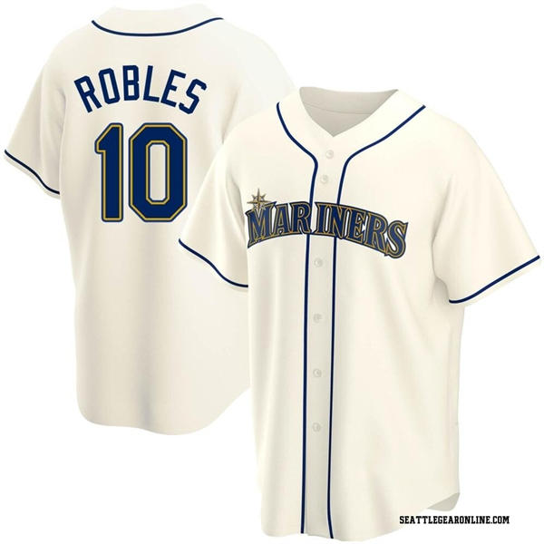Men's Seattle Mariners #10 Victor Robles Nike Cream Alternate Limited Player Jersey