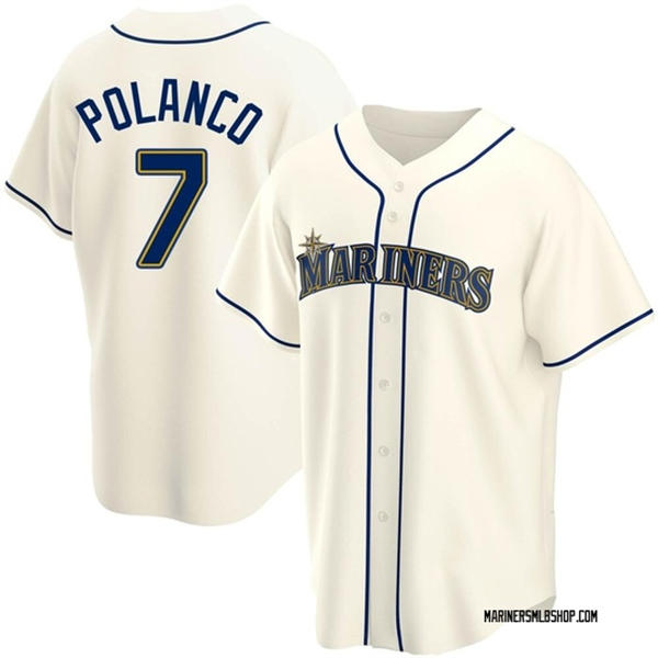 Men's Seattle Mariners #7 Jorge Polanco Nike Cream Alternate Limited Player Jersey