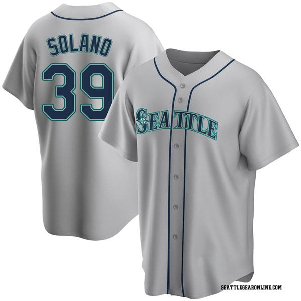 Men's Seattle Mariners #39 Donovan Solano Nike Away Gray Limited Player Jersey