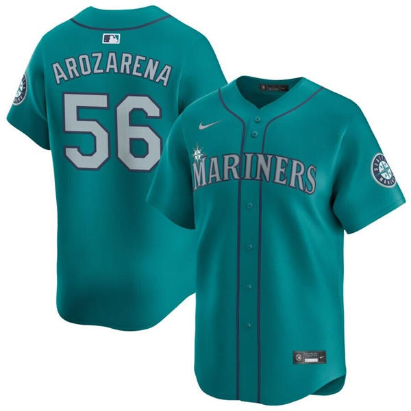 Men's Seattle Mariners #56 Randy Arozarena Nike Aqua Alternate Limited Player Jersey