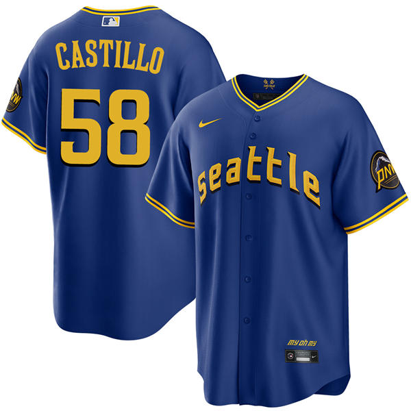 Men's Seattle Mariners #58 Luis M. Castillo Royal City Connect Limited Jersey