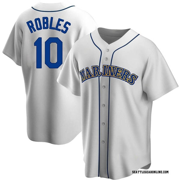 Men's Seattle Mariners #10 Victor Robles Nike White Cooperstown Collection Jersey
