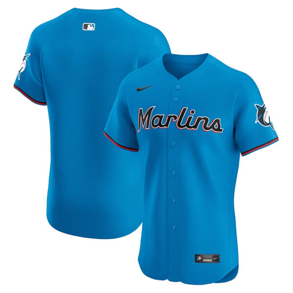 Mens Miami Marlins Blank Nike Blue Alternate Limited Jersey
