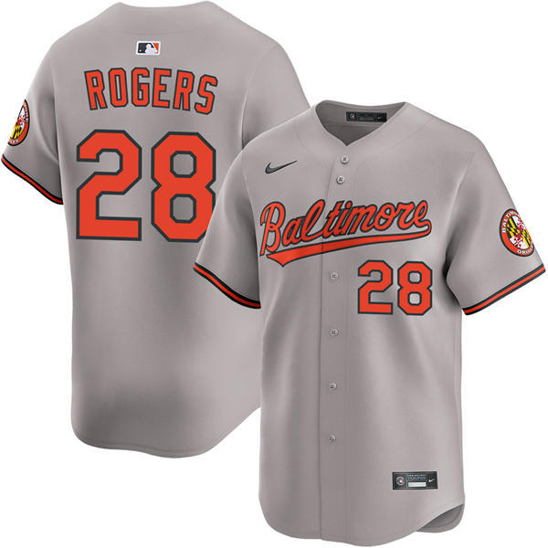 Mens Baltimore Orioles #28 Trevor Rogers Nike Grey Road Limited Player Jersey