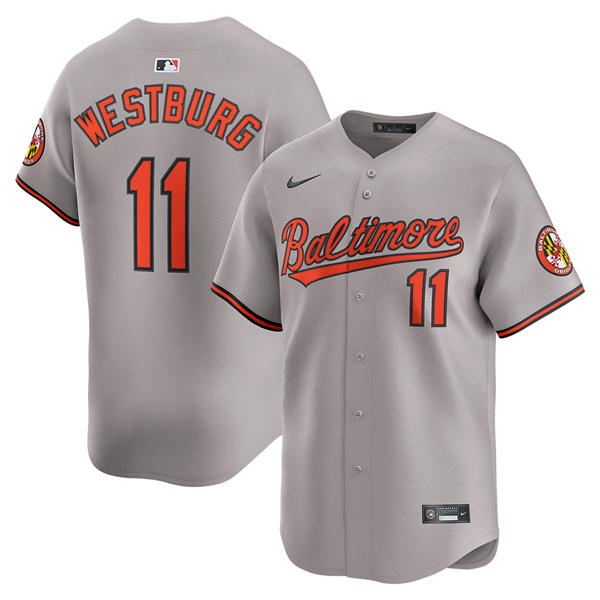 Mens Baltimore Orioles #11 Jordan Westburg Nike Grey Road Limited Player Jersey