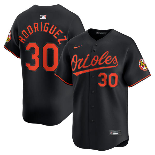 Mens Baltimore Orioles #30 Grayson Rodriguez Nike Black Alternate Limited Player Jersey