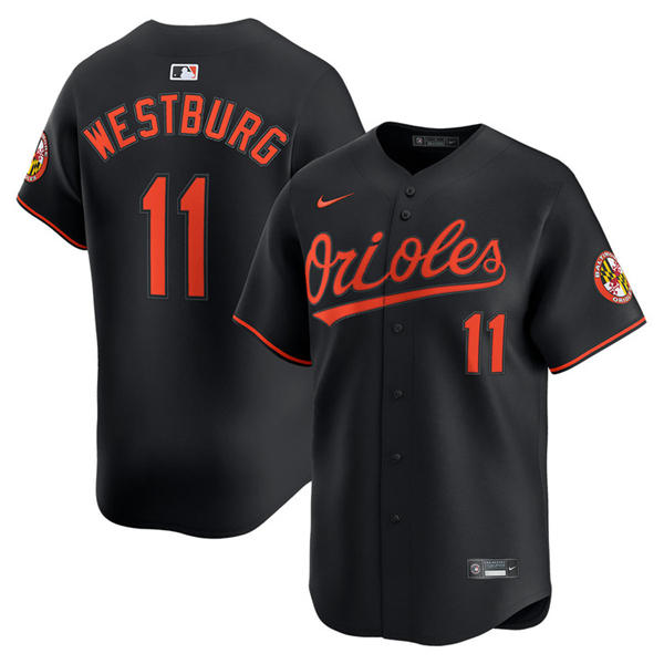 Mens Baltimore Orioles #11 Jordan Westburg Nike Black Alternate Limited Player Jersey