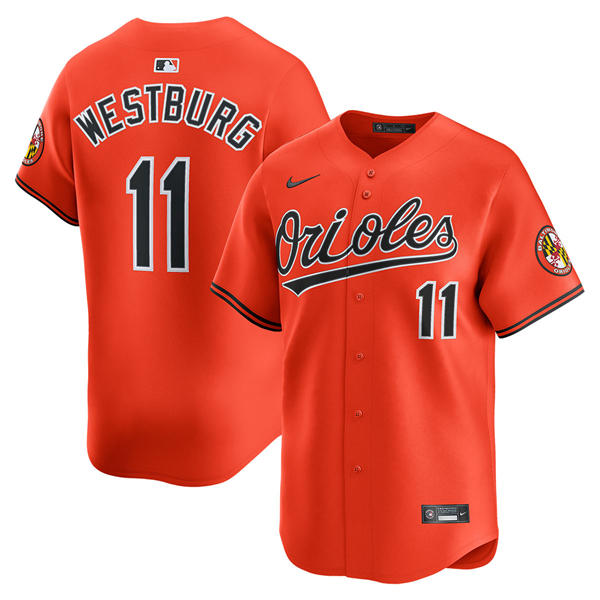 Mens Baltimore Orioles #11 Jordan Westburg Nike Orange Alternate Limited Player Jersey