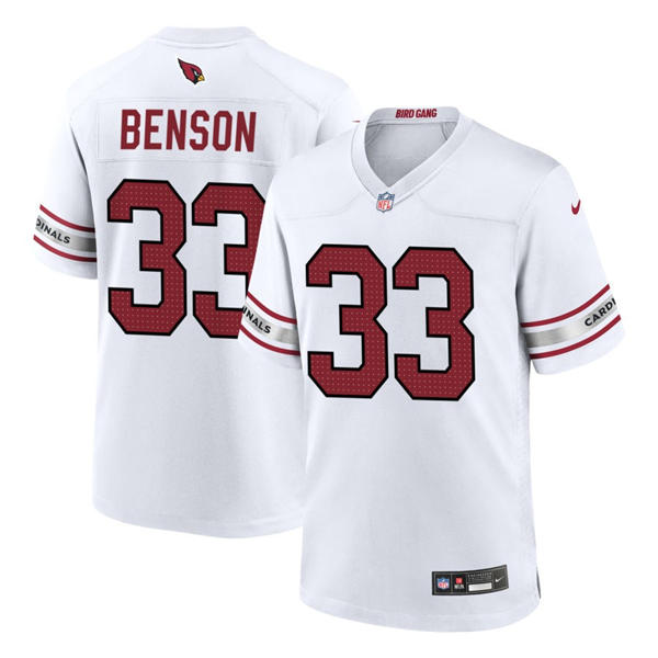 Mens Arizona Cardinals #33 Trey Benson White Vapor F.U.S.E. Limited Jersey