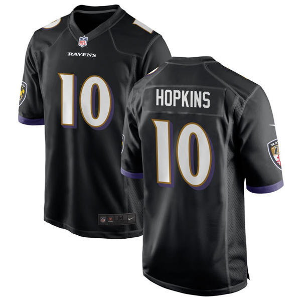 Men's Baltimore Ravens #10 DeAndre Hopkins Nike Black Alternate Vapor Limited Player Jersey