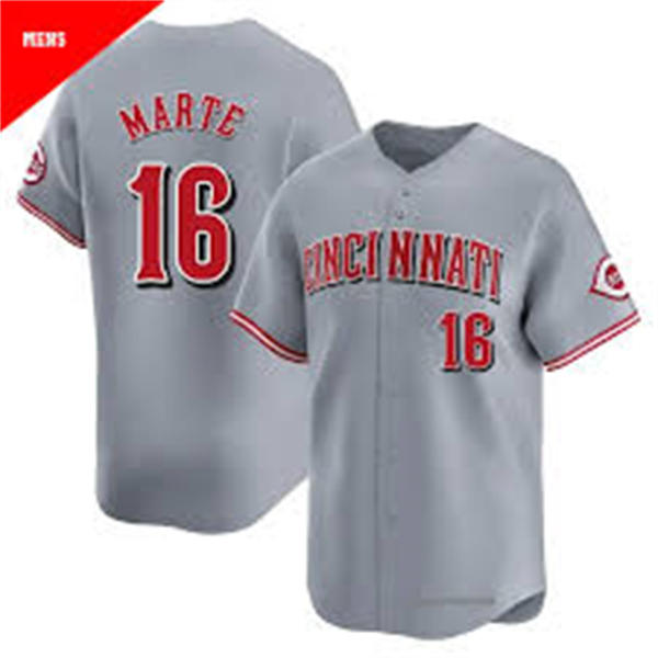 Men's Cincinnati Reds #4 Noelvi Marte Nike Road Gray Limited Player Jersey