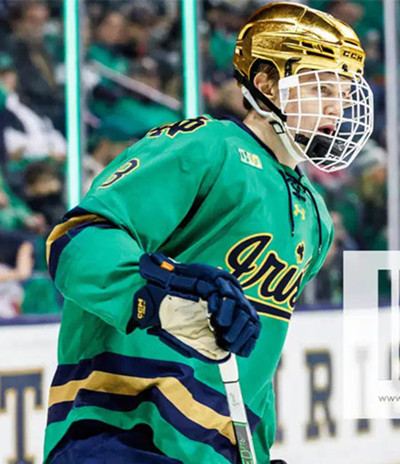 Mens Youth Notre Dame Fighting Irish #8 Justin Janicke Green College Hockey Game Jersey