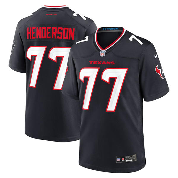 Men's Houston Texans #77 LaDarius Henderson Nike Navy White Alternate F.U.S.E. Limited Player Jersey