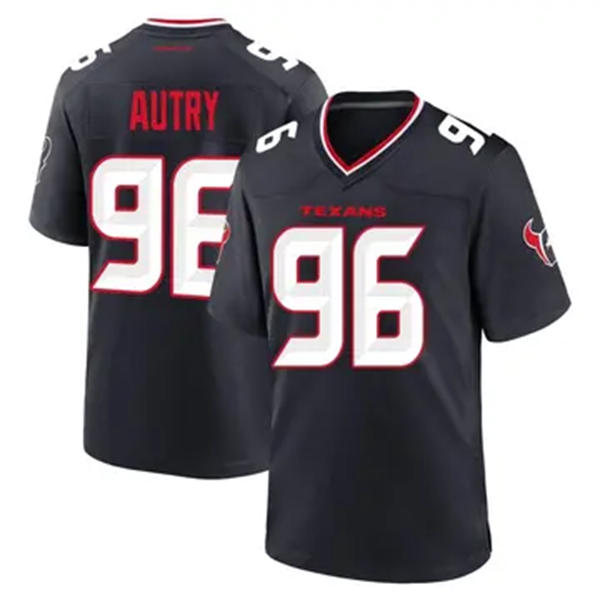 Men's Houston Texans #96 Denico Autry Nike Navy White Alternate F.U.S.E. Limited Player Jersey