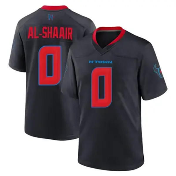 Men's Houston Texans #0 Azeez Al-Shaair Nike Navy Red 2nd Alternate H-Town F.U.S.E. Limited Player Jersey
