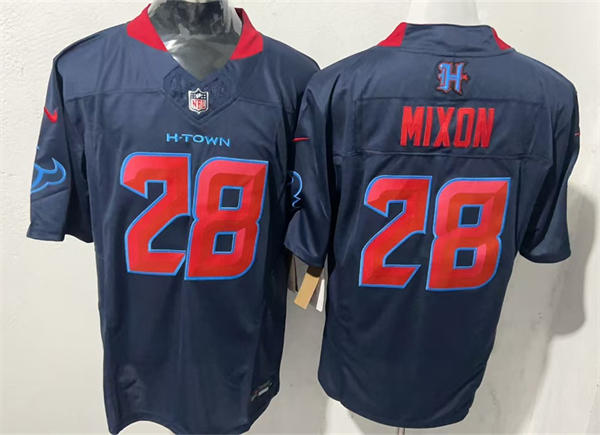 Men's Houston Texans #28 Joe Mixon Nike Navy Red 2nd Alternate H-Town F.U.S.E. Limited Player Jersey