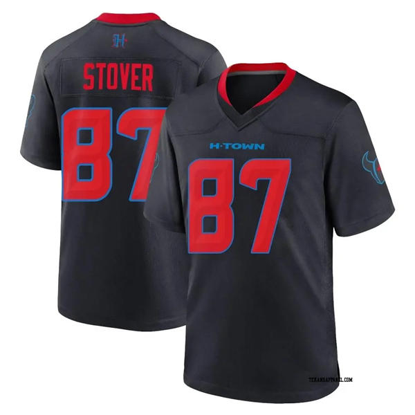 Men's Houston Texans #87 Cade Stover Nike Navy Red 2nd Alternate H-Town F.U.S.E. Limited Player Jersey