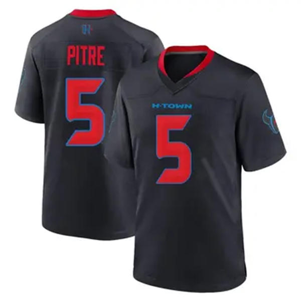 Men's Houston Texans #5 Jalen Pitre Nike Navy Red 2nd Alternate H-Town F.U.S.E. Limited Player Jersey