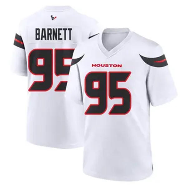 Men's Houston Texans #95 Derek Barnett Nike White Vapor F.U.S.E. Limited Player Jersey