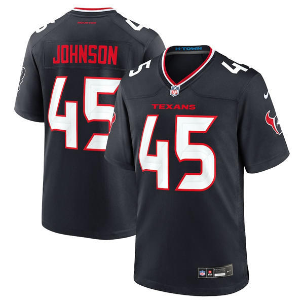 Men's Houston Texans #45 Jakob Johnson Nike Navy White Alternate F.U.S.E. Limited Player Jersey