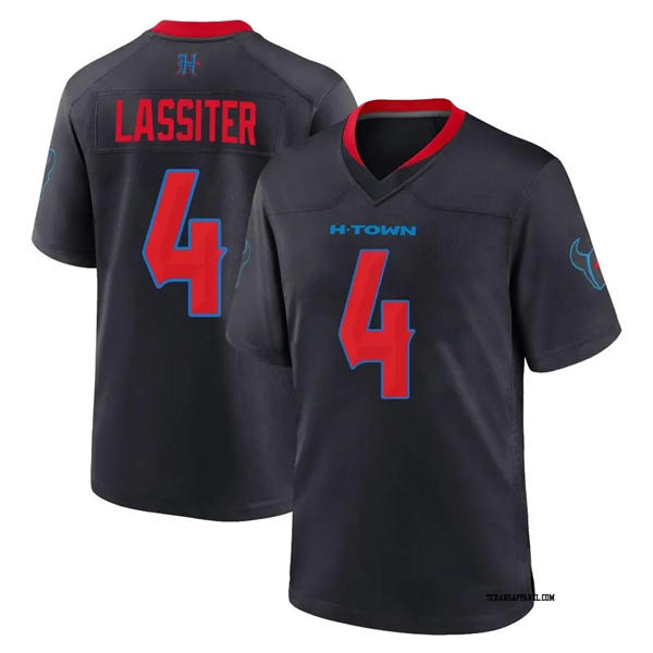 Men's Houston Texans #4 Kamari Lassiter Nike Navy Red 2nd Alternate H-Town F.U.S.E. Limited Player Jersey