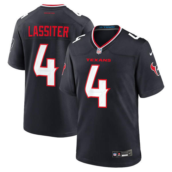 Men's Houston Texans #4 Kamari Lassiter Nike Navy White Alternate F.U.S.E. Limited Player Jersey