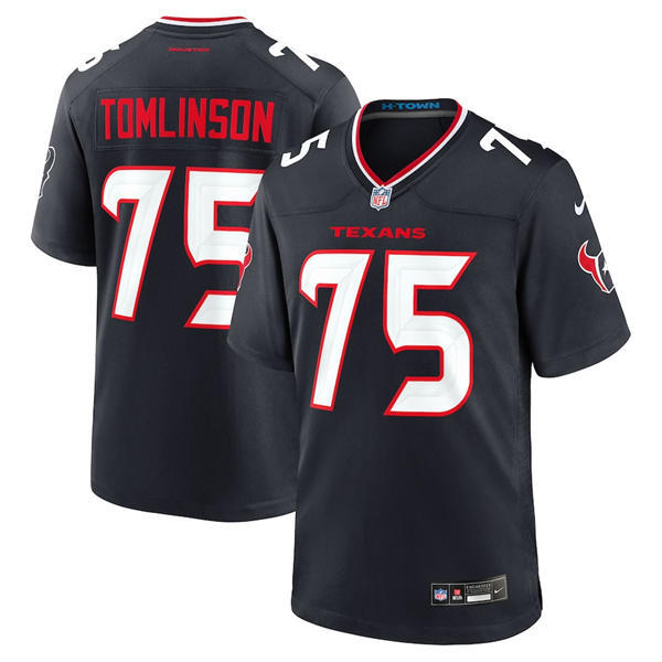 Men's Houston Texans #75 Laken Tomlinson Nike Navy White Alternate F.U.S.E. Limited Player Jersey
