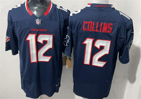 Mens Houston Texans #12 Nico Collins Nike Navy White Alternate F.U.S.E. Limited Player Jersey
