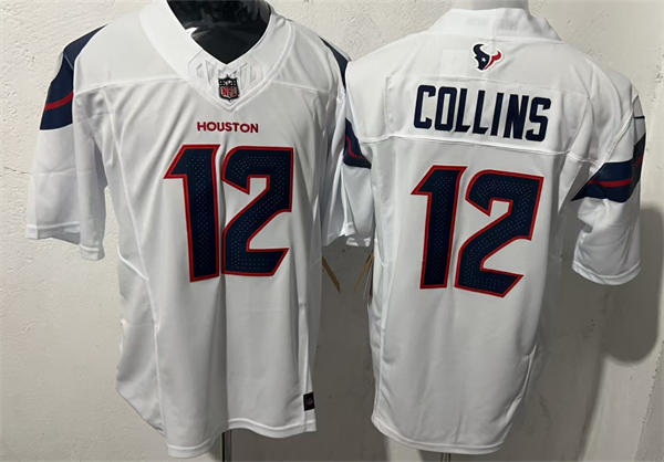 Mens Houston Texans #12 Nico Collins Nike White Vapor F.U.S.E. Limited Player Jersey