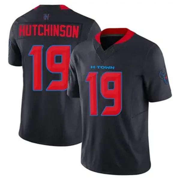 Men's Houston Texans #19 Xavier Hutchinson Nike Navy Red 2nd Alternate H-Town F.U.S.E. Limited Player Jersey