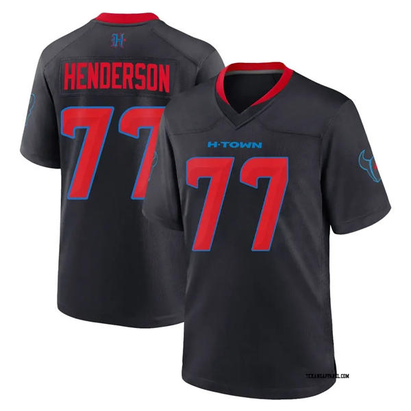 Men's Houston Texans #77 LaDarius Henderson Nike Navy Red 2nd Alternate H-Town F.U.S.E. Limited Player Jersey