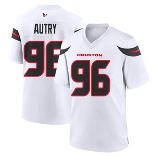 Men's Houston Texans #96 Denico Autry Nike White Vapor F.U.S.E. Limited Player Jersey