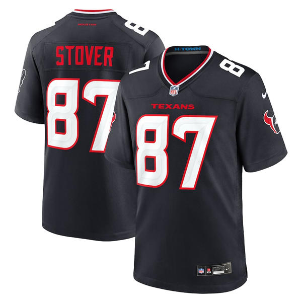 Men's Houston Texans #87 Cade Stover Nike Navy White Alternate F.U.S.E. Limited Player Jersey