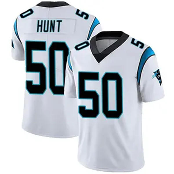 Mens Carolina Panthers #50 Robert Hunt Nike White Vapor F.U.S.E. Limited Jersey