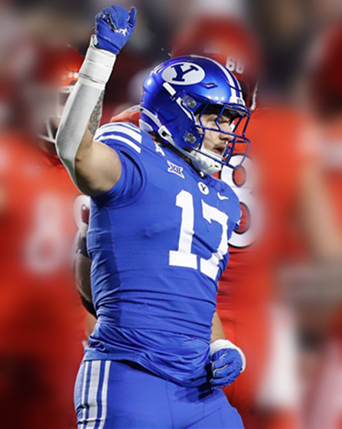 Mens Youth BYU Cougars #17 Jack Kelly Royal College Football Game Jersey