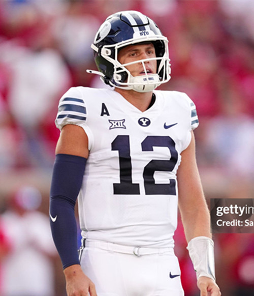 Mens Youth BYU Cougars #12 Jake Retzlaff White Navy College Football Game Jersey