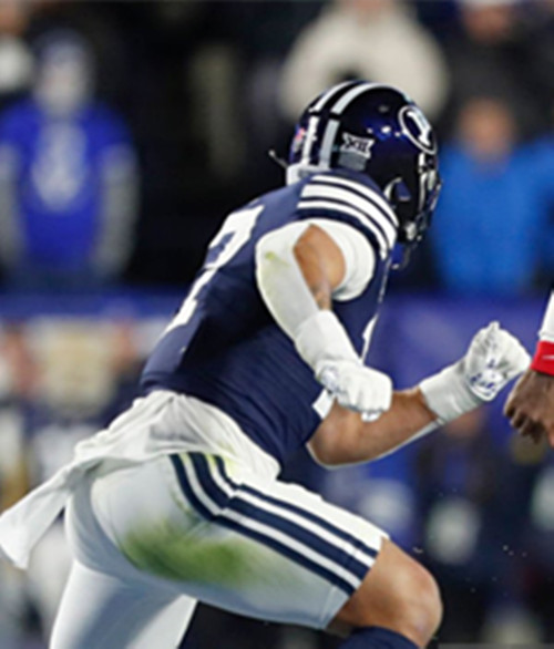 Mens Youth BYU Cougars #17 Jack Kelly Navy College Football Game Jersey