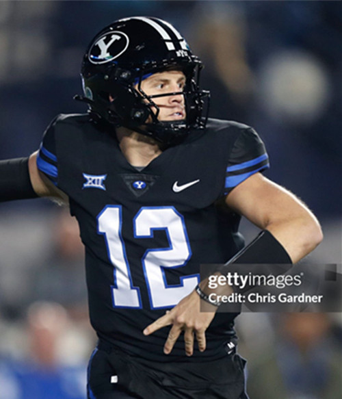 BYU Cougars #12 PRESTON REX Black College Football Game Jersey