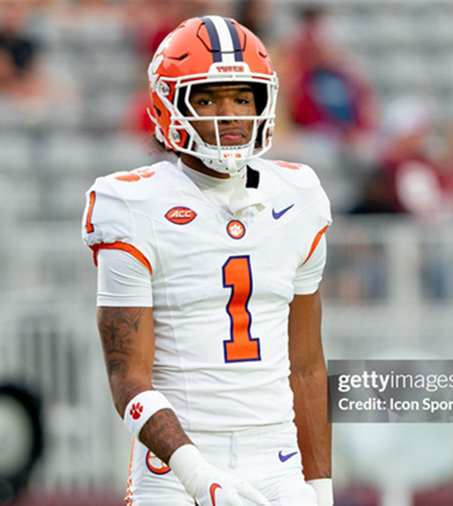 Mens Youth Clemson Tigers #1 T.J.Moore White College Football Game Jersey