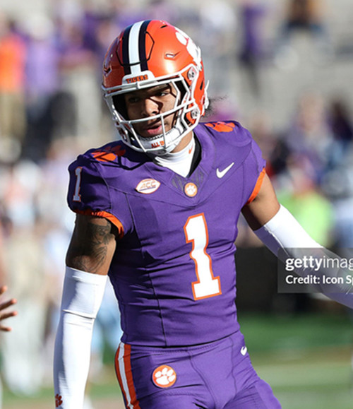 Mens Youth Clemson Tigers #1 T.J.Moore Purple College Football Game Jersey