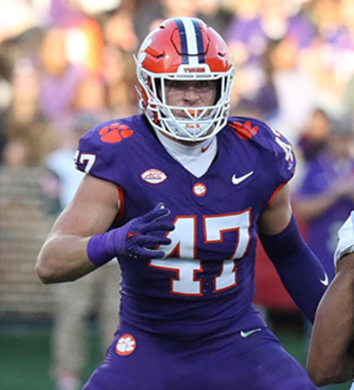 Mens Youth Clemson Tigers #47 Sammy Brown Purple College Football Game Jersey