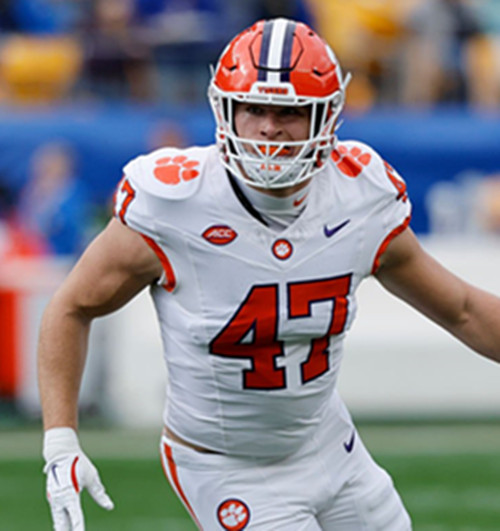 Mens Youth Clemson Tigers #47 Sammy Brown White College Football Game Jersey